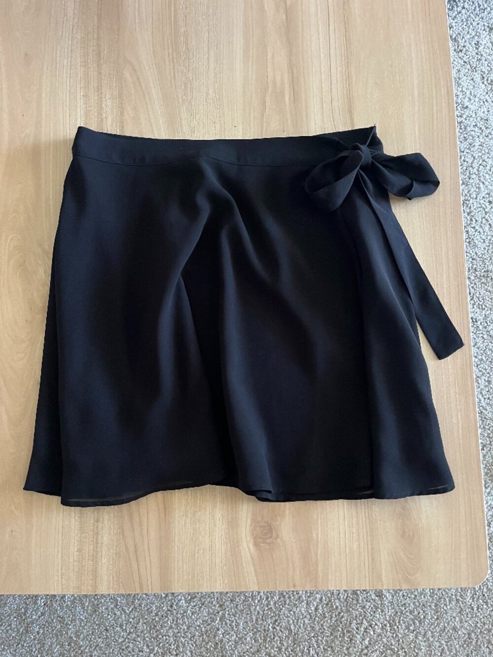 Forever 21 Silky Black Chiffon Wrap Skirt S/M